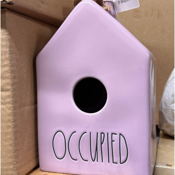 Rae Dunn “occupied” Bird house - Lavender w/ White letters /Ceramic - Picture 1 of 6